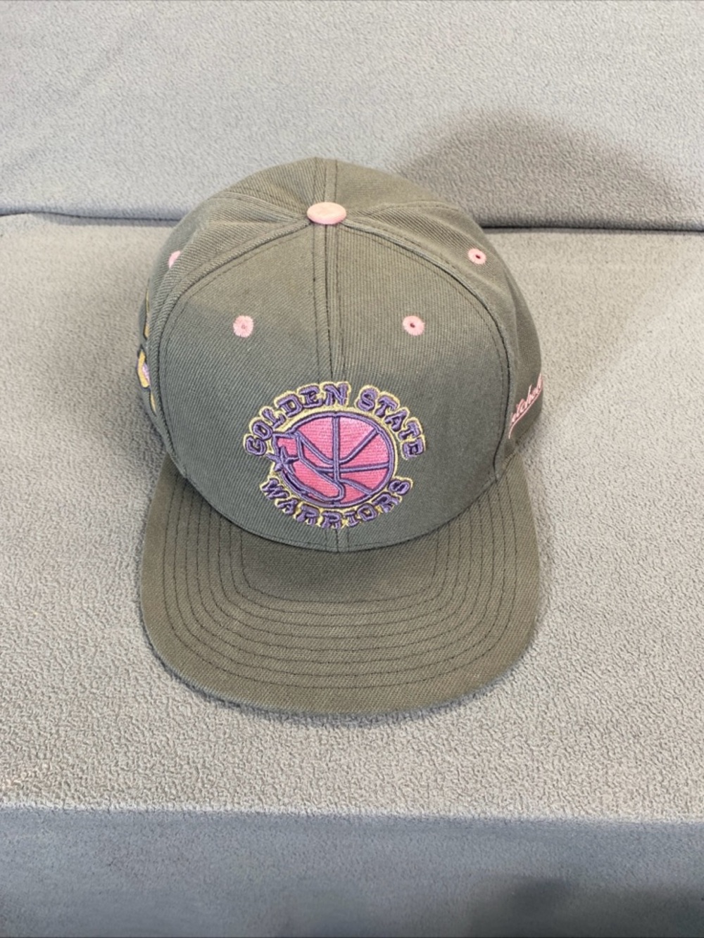 Mitchell & Ness Olive and Pink Snapback Hat